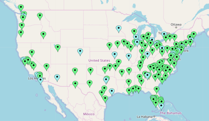 location mlb team map